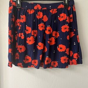 Poppy Flowers mini skirt large